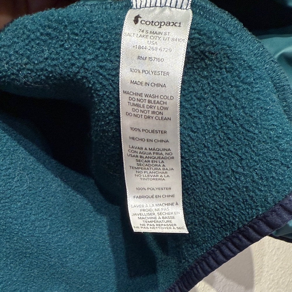 Cotopaxi Women's Teal Jacket with Blue and Yellow Stripes - Picture 7 of 7
